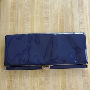 Aldo Blue Patent Clutch Bag